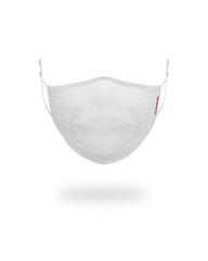 ADULT WHITE ON WHITE SHARK FORM-FITTING FACE MASK