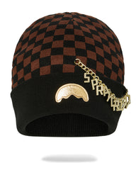 GOLD CHAIN CHECK BEANIE