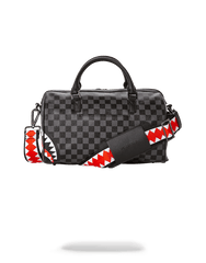 GREY CHECKERED SHARKS IN PARIS MINI DUFFLE