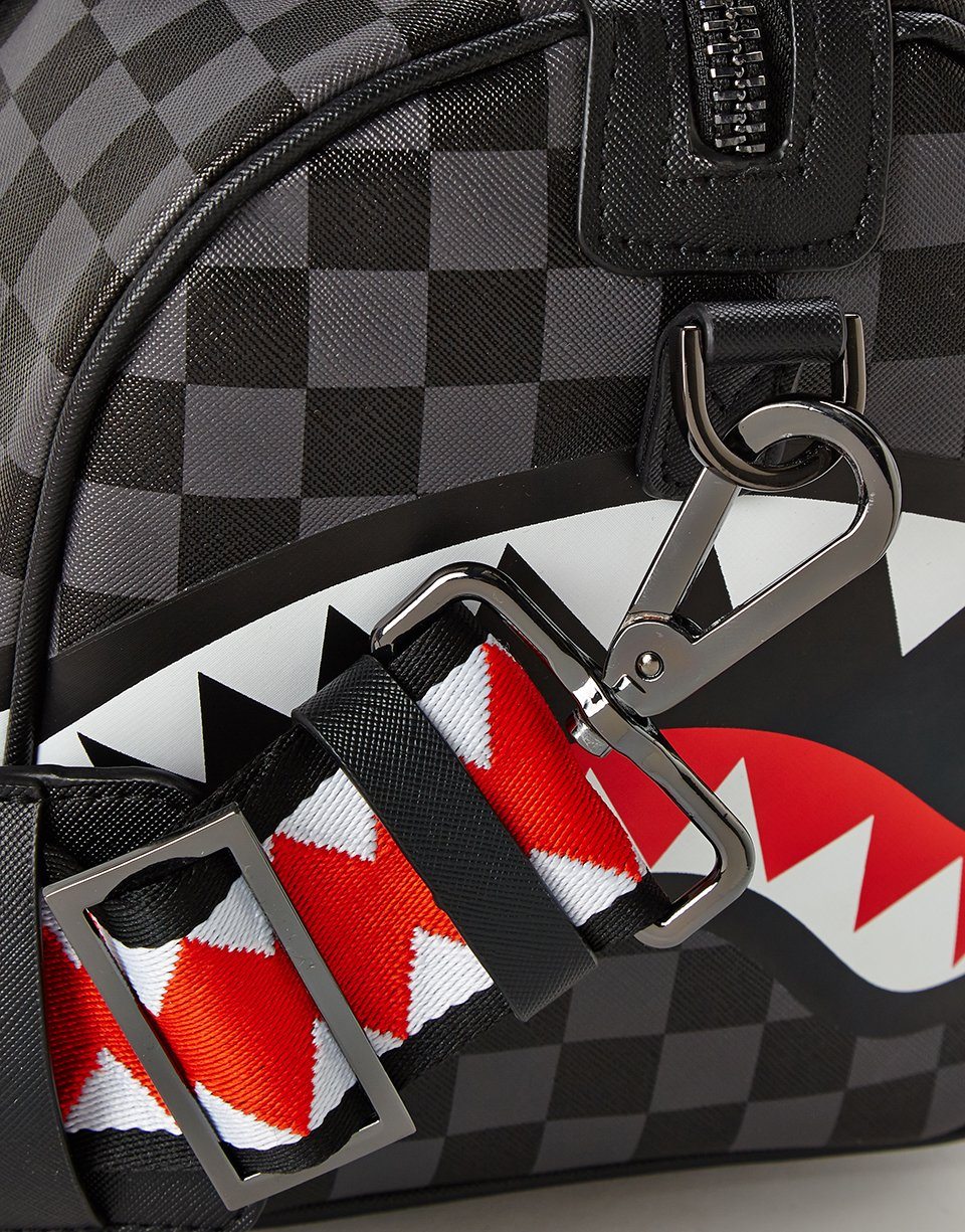 GREY CHECKERED SHARKS IN PARIS MINI DUFFLE