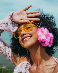 FURZILLA SHARK (PINK CHECK) KEYCHAIN